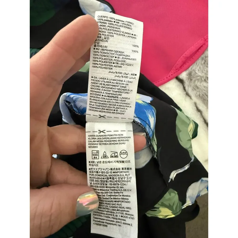 Blue Floral Dress By Banana Republic Size 8 - Picture 6 of 7